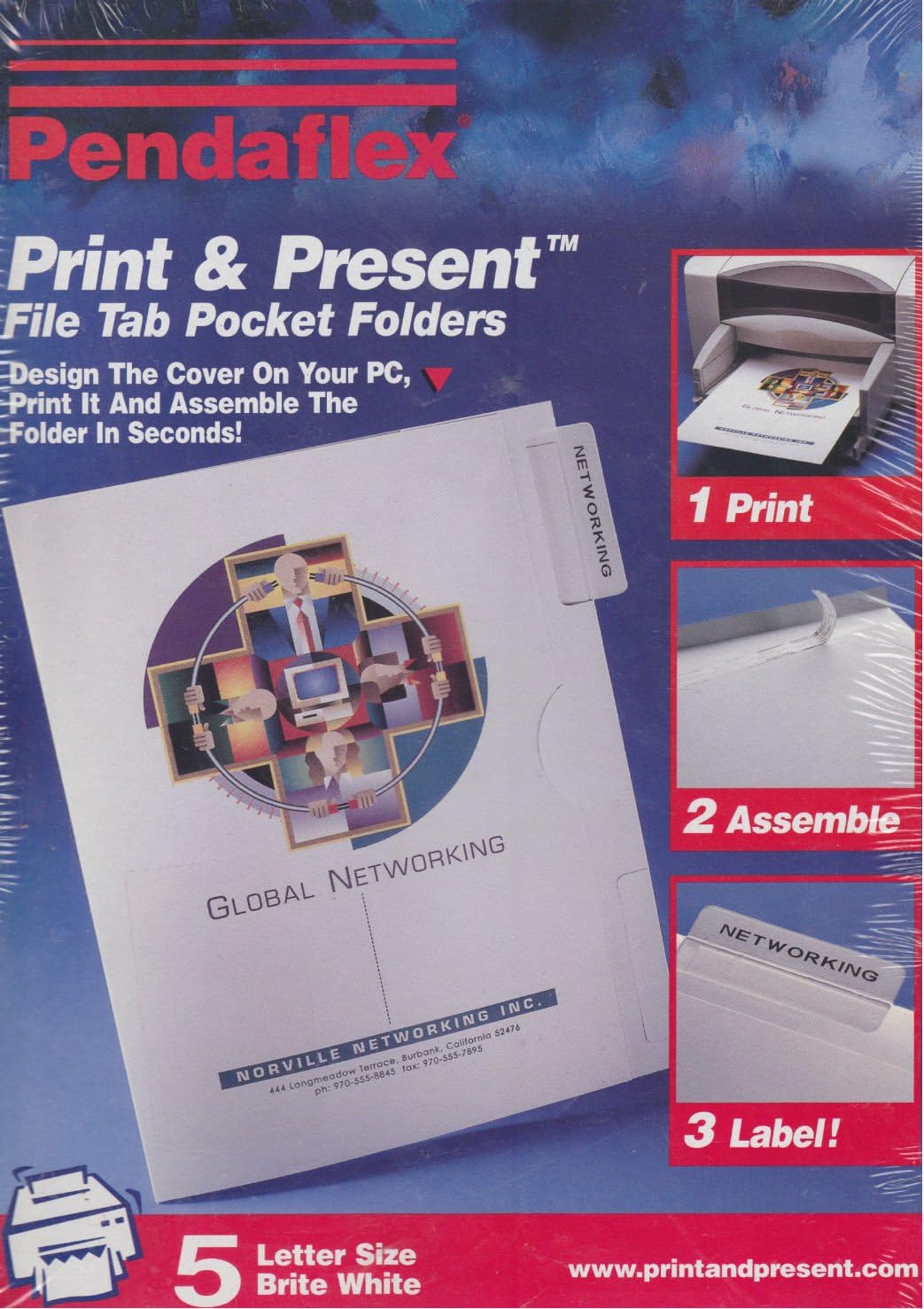 Pendaflex Print & Present File Tab Pocket Folders Office