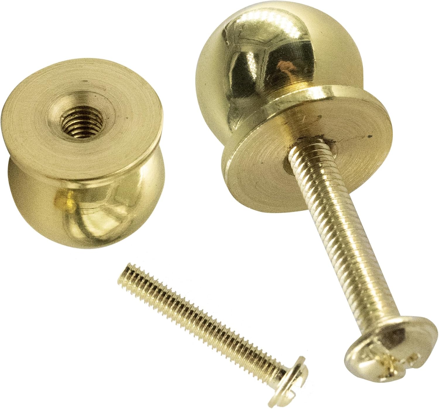 Mini Round Solid Brass Knobs, 1/2 Inch (14mm) Diameter Antique Metal Cabinet Drawer Pulls, Modern Kitchen Dresser Handle Knobs for Kitchen, Jewelry Box with Screws, Polished Brass, 4PCS