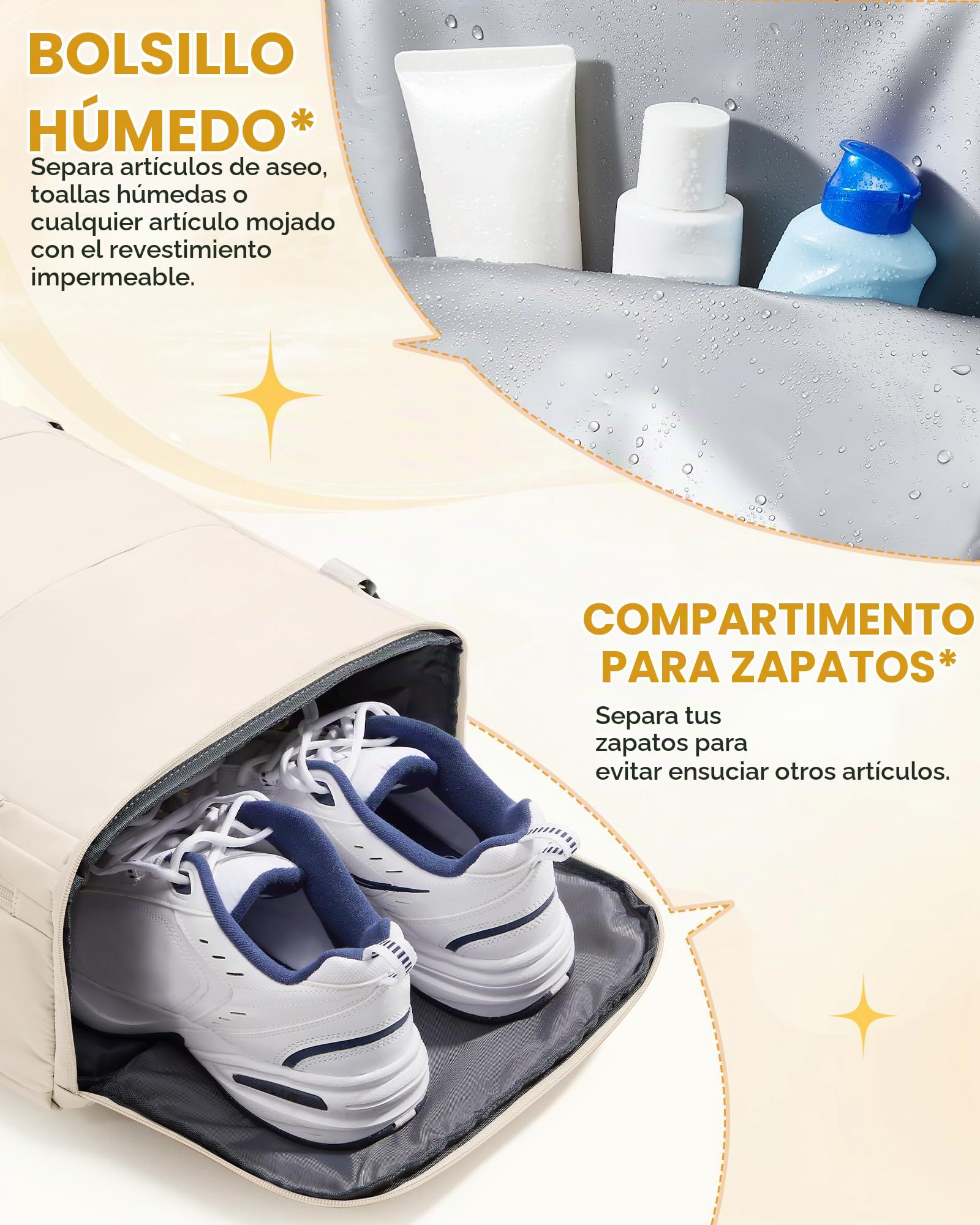 coofay - Mochila de viaje casual y versátil, beige (A-Beige), Estándar
