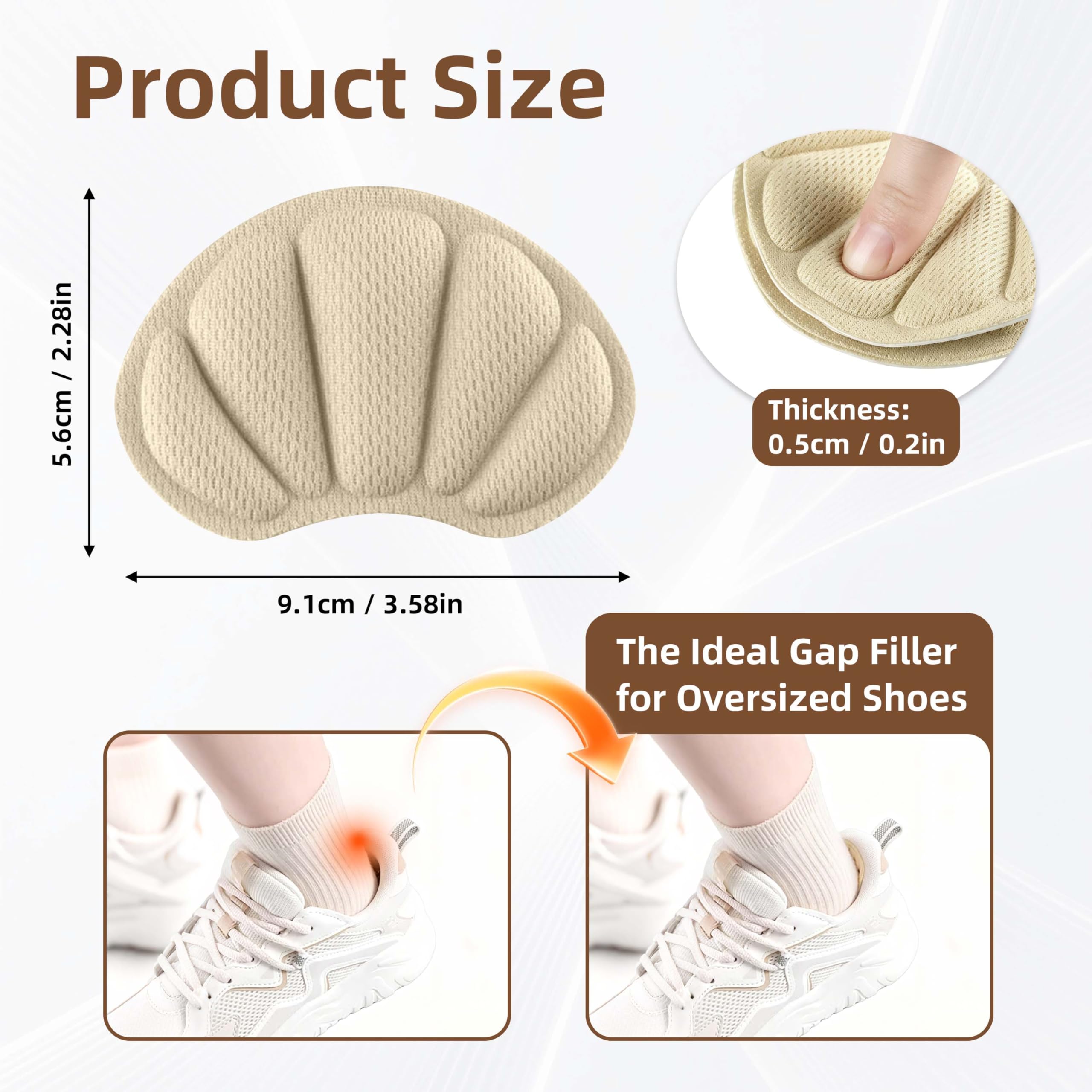 Fersenpolster Schuhe 3 Paar,Premium Fersenschutz Fersenkissen, Antirutsch Einlagen Fersenpolster für Große Schuhe, Schuh Fersen Reparatur aus Memory Foam–Fersenschutzpolster gegen Reibung,Blasen