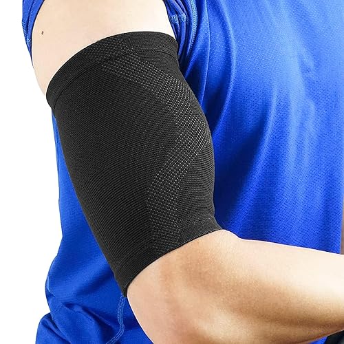 Luwint Manga de compresión para la parte superior del brazo, soporte para tendinitis de bíceps, 1 par, Negro - disponible en Yaxa Guatemala