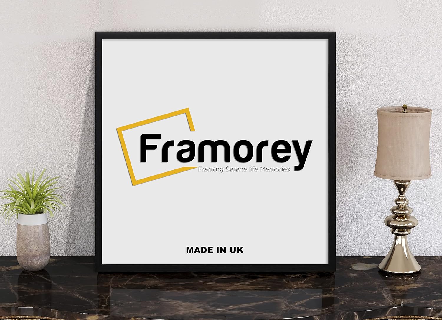 FRAMOREY Modern Black 30x30 Frame With Safe Plexiglass Front & Wall