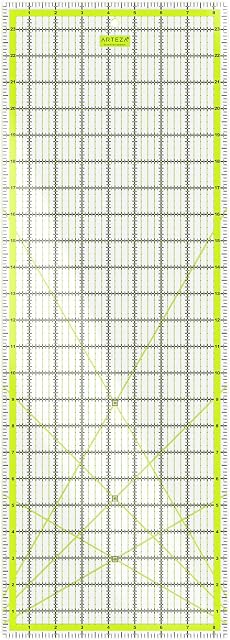 Arteza Quilting Ruler, Laser Cut Acrylic Quilters' Ruler with Patented Double Coloured Grid Lines for Easy Precision Cutting, 8.5" Wide x 24" Long for Quilting, Sewing & Crafts, Black & Lime Green