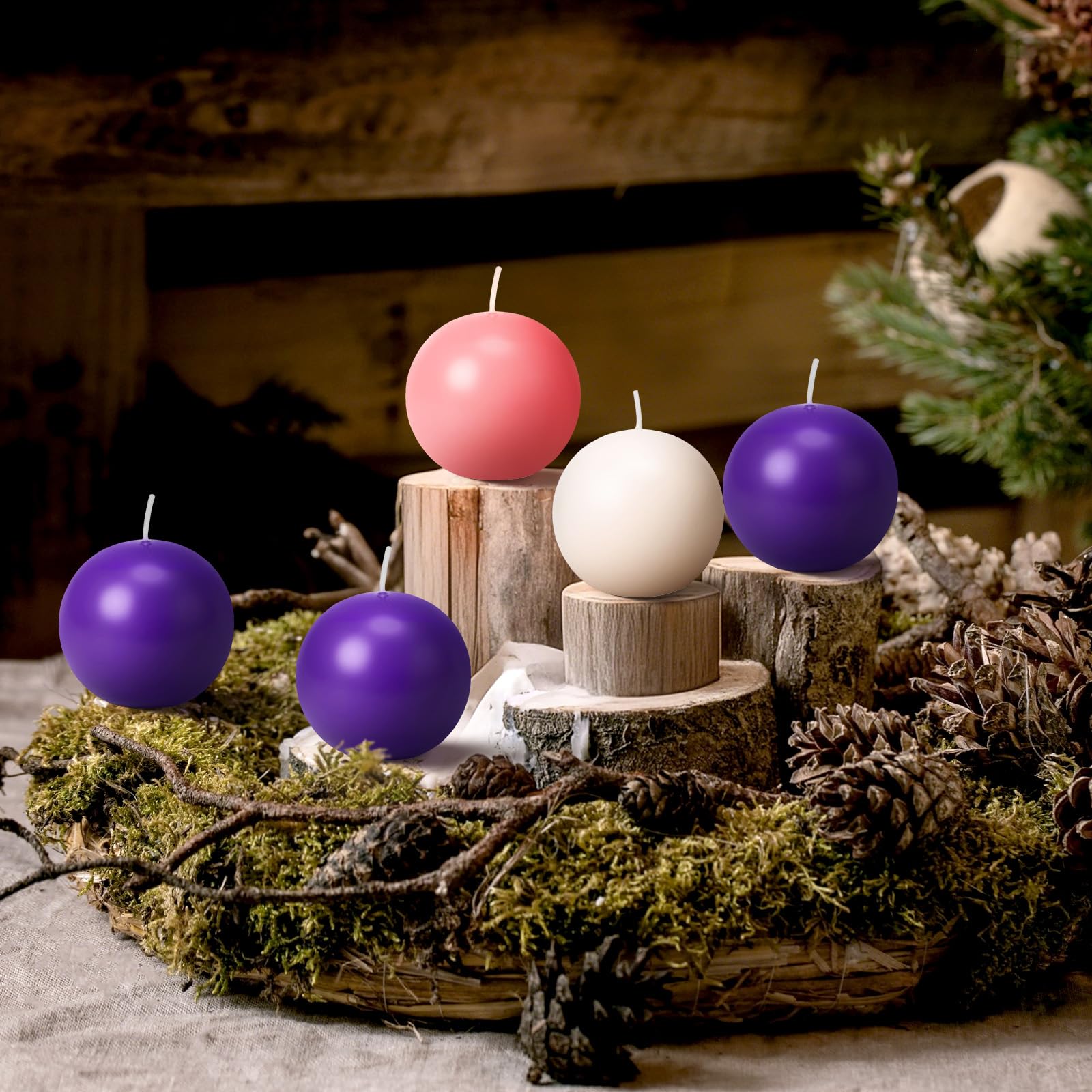 Fresh Advent Rings Snapklik.com : Conelist 5 Pcs Christmas Advent Candle Set 3 Inch Wax ...