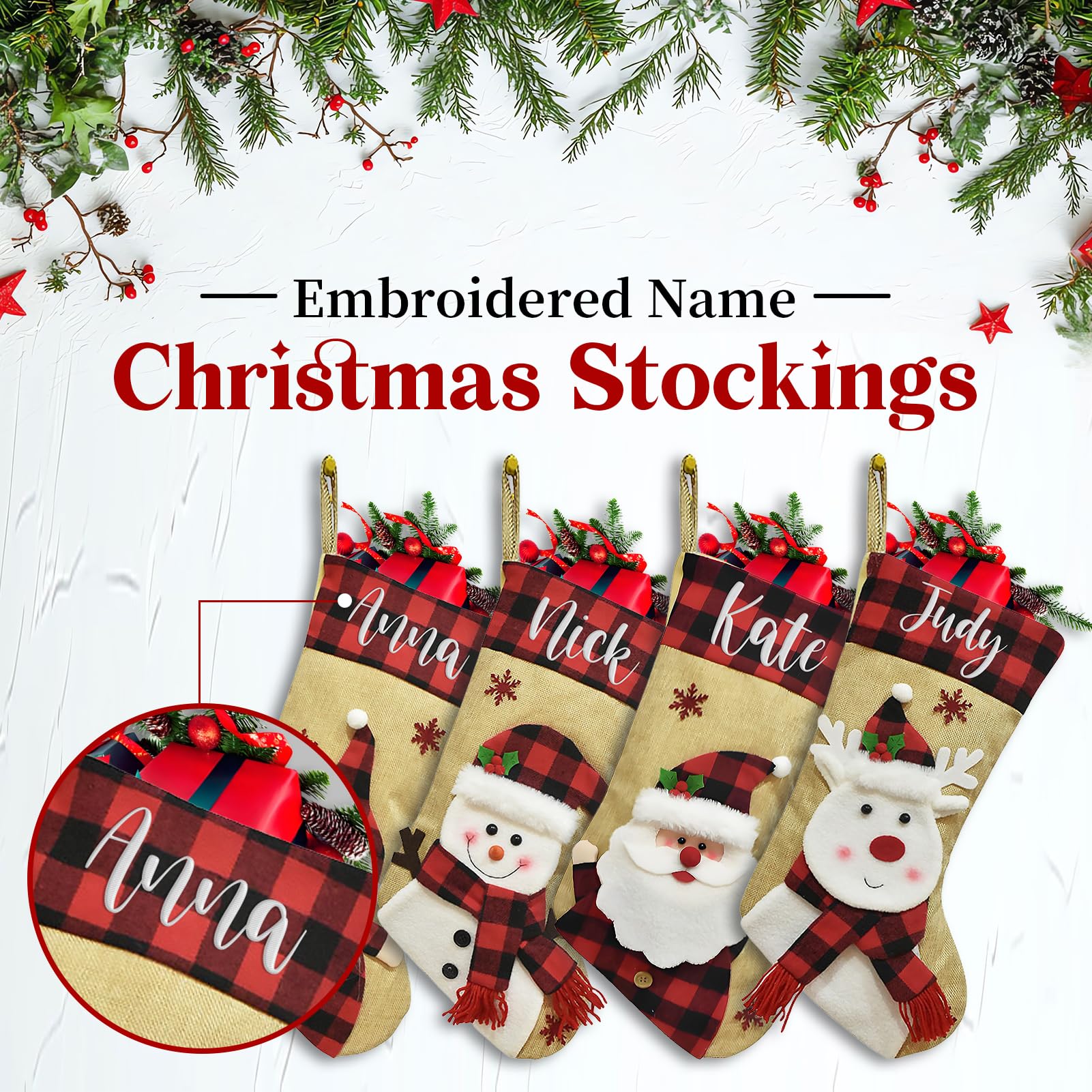 Calza Di Natale / Calza Personalizzata In Feltro / Babbo Natale - Foto 2