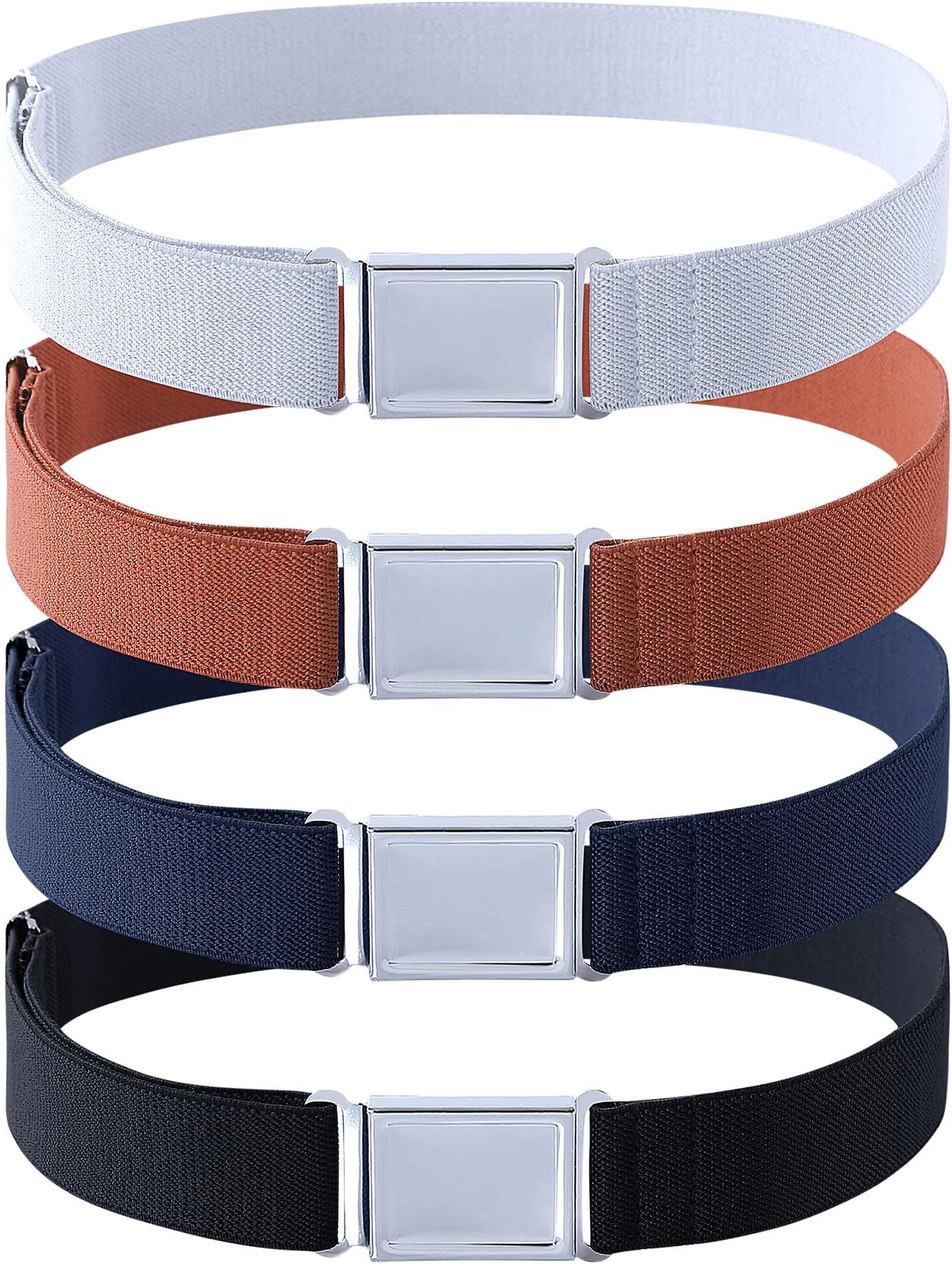 Kids Boy Belt Magnetic Belts Adjustable Elastic Belt Magnetic Buckle for Boys Girls(4 PCS)