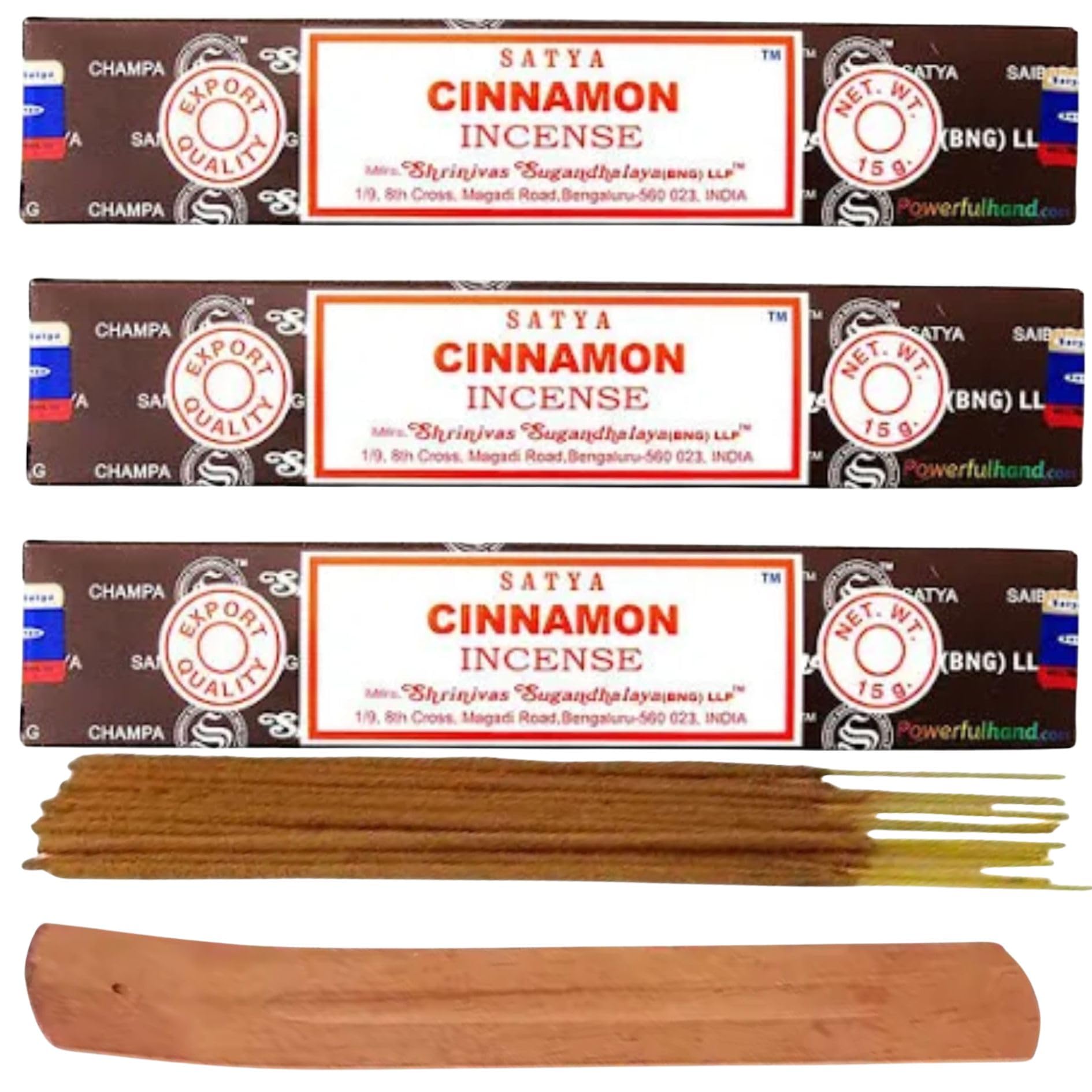 Satya, CINNAMON, Nag Champa, Incense Sticks, 3 Packs, Agarbatti