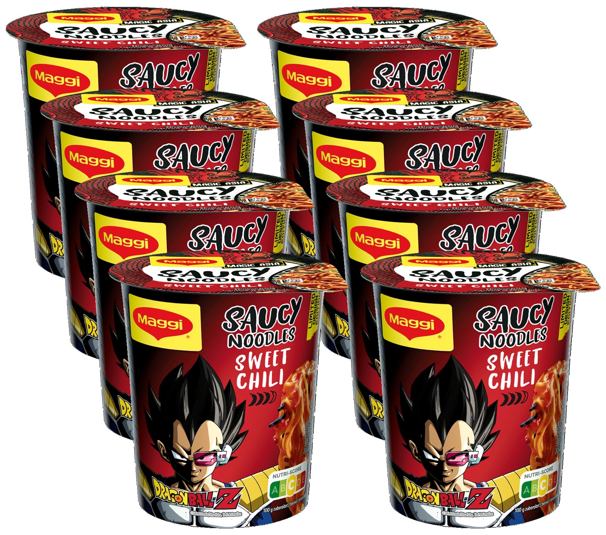 MAGGI Saucy Noodles Asia Sweet Chili Vaso - Pack de 8 x 75g