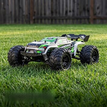 16102 1/16 Scale 4WD RC Monster Truck Max 45KM/H High Speed Off-Road RC Vehicle with 3 Rechargeable Batteries High Torque Brushed Motor Schemes Hobby Grade Remote Control Racing Truck RED