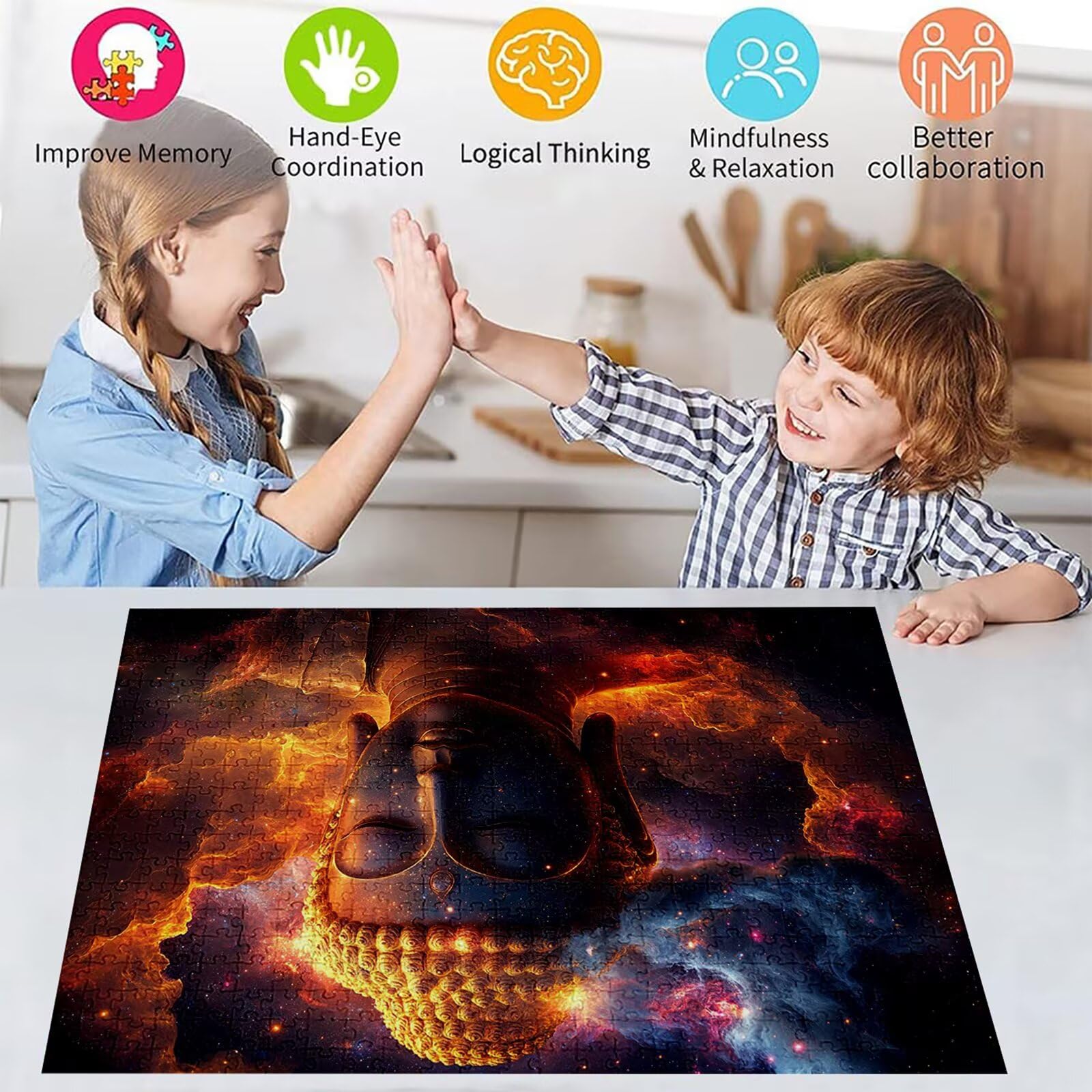 Puzzle 3000 elementów Zen Puzzle dla dorosłych gwiaździste niebo 122 x 81 cm Klasyczna drewniana układanka 3D do rodzinnych gier aktywności, układanka do samodzielnego wykonania nawet do dekoracji