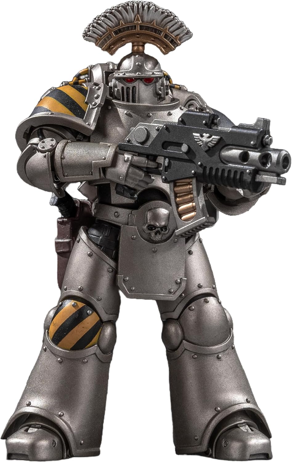 JOYTOY 1/18 Action Figures - Warhammer The Horus Heresy Iron Warriors Command Squad Chosen with Legion Standard - 5‘’,Highly Posable Collectible Model Ages 15+