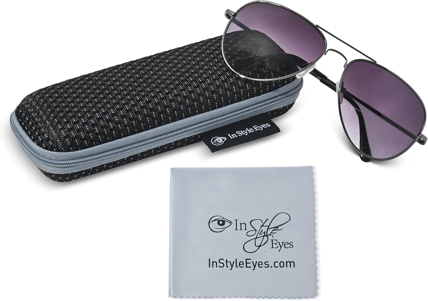 In Style Eyes C Moore Bifocal Reading Sunglasses - Wired Aviator Style Metal Frame Cheater Glasses - Non-Polarized Lens - Image 2