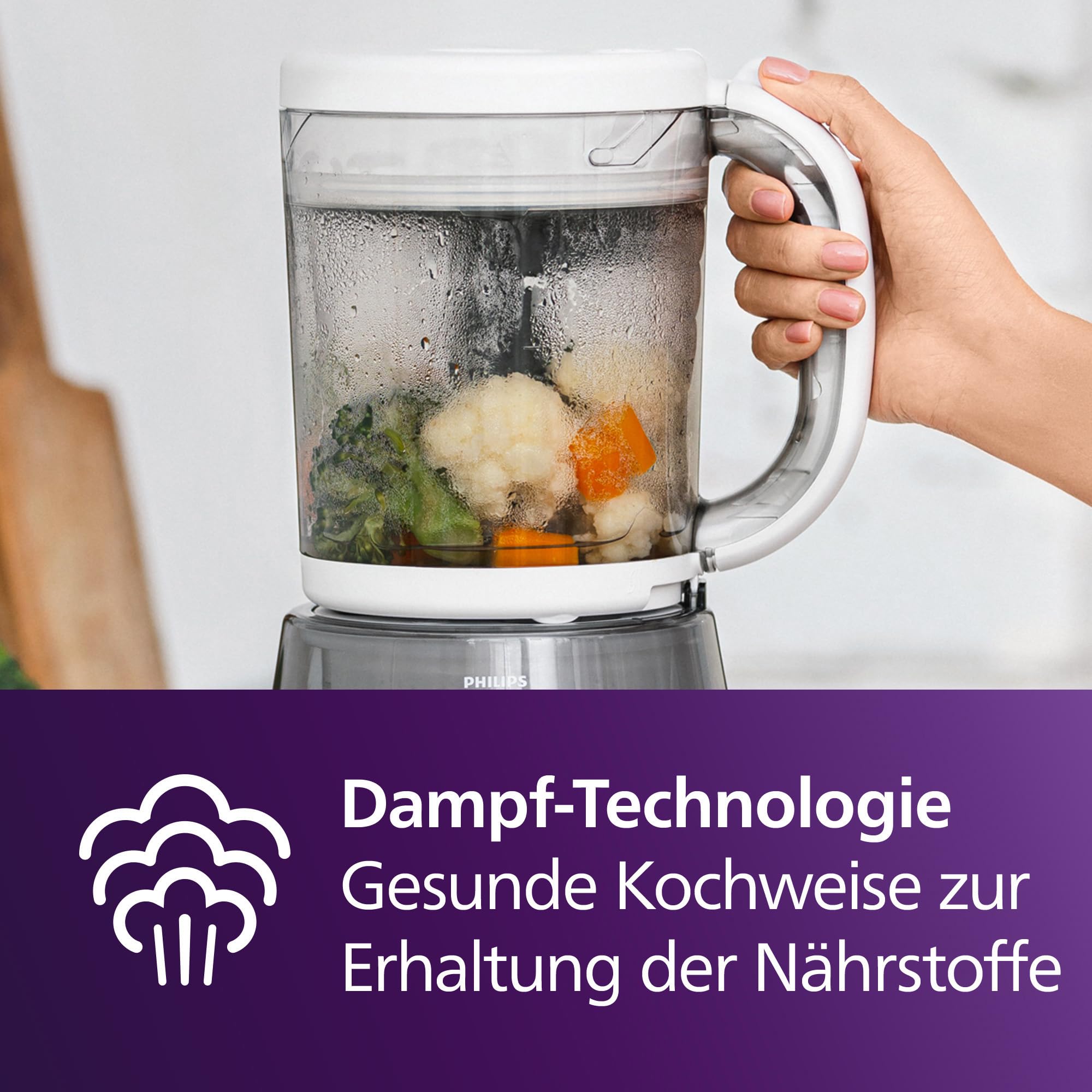 Philips Avent 4-in-1-Babynahrungszubereiter Dampfgarer Mixer SCF883/20