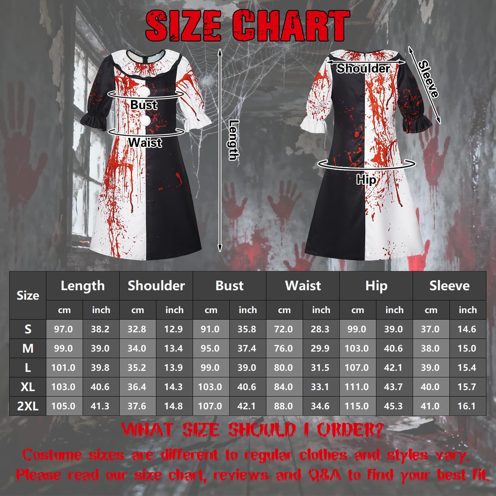 Maryparty Terrifier Costume Adult Killer Terrifier Clown Black White Jumpsuit Cosplay Costume for Halloween Party (WOMEN, M) - Image 2