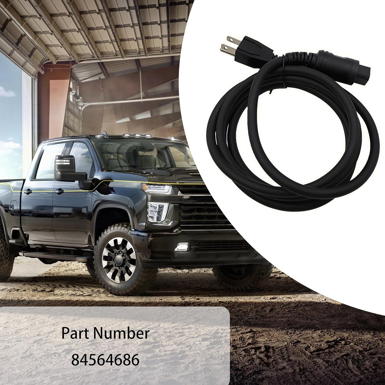 84564686 Engine Coolant Heater Cable Compatible with 2019-2024 Chevy Silverado 1500 2020-2024 Silverado 2500 3500 HD Duramax,Trucks GMC Yukon/XL/Sierra 2019-2022 Buick Cadillac