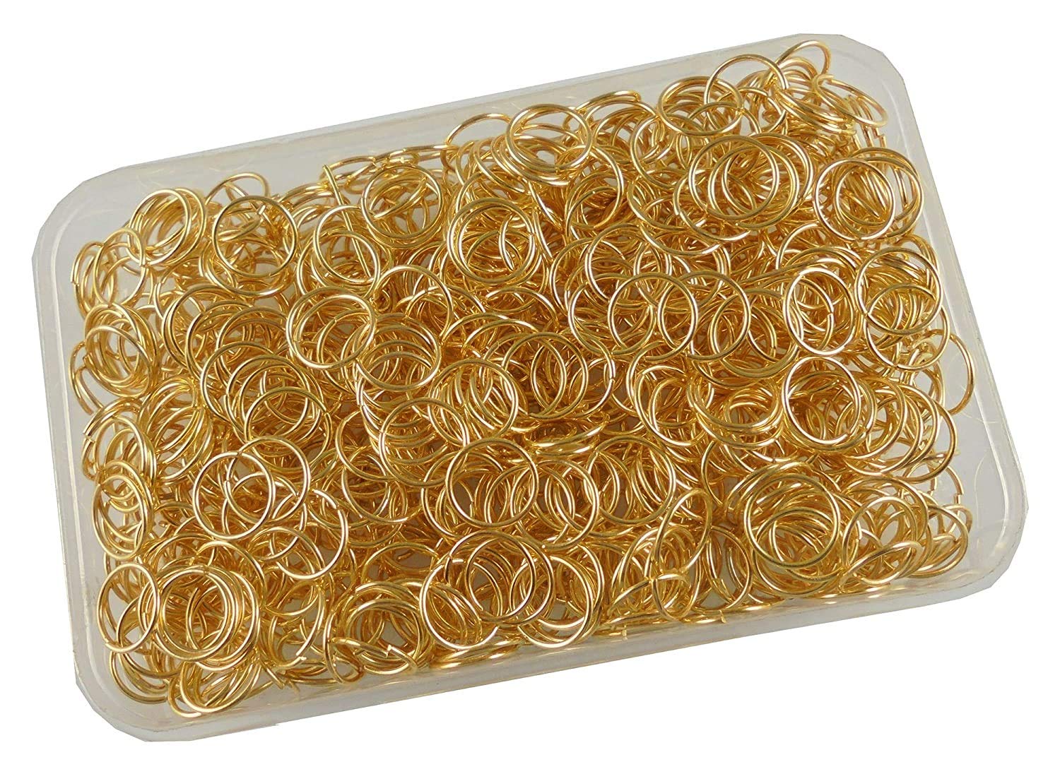 OMX 100 gm, Approx 400 PC Jewellery Making Material Fitting Kit Art and Craft kit (12mm Gold Jump Ring) UNSoldered Ring