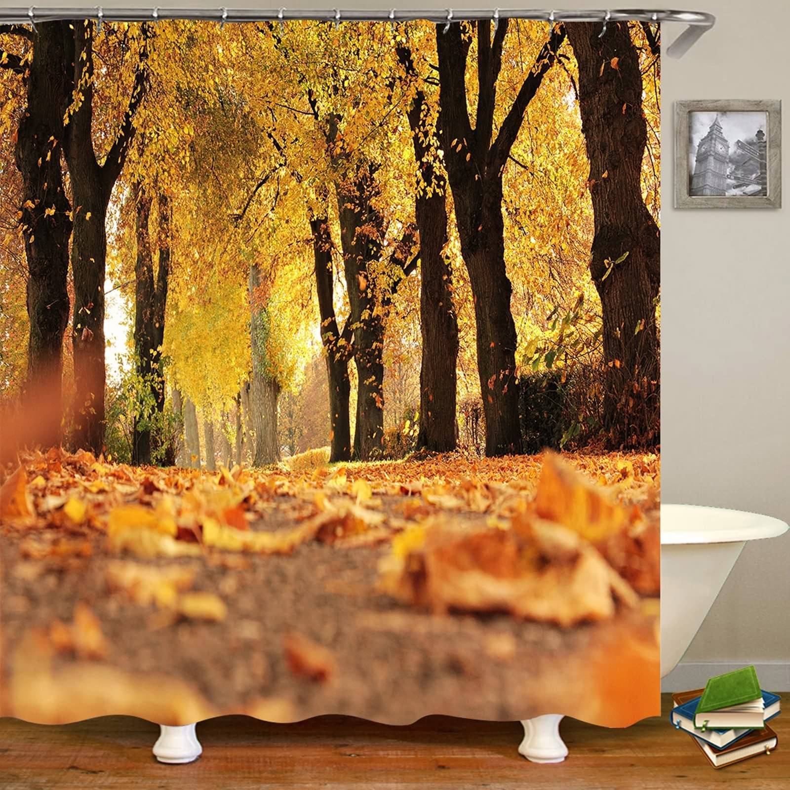 Rideau de douche 180x200cm KnSam Arbres d'automne imperméable pour salle de bain