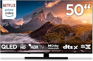 MEDION 50 inch TV (125.5 cm) QLED Television (Smart TV, 4K, Dolby Vision HDR, Prime Video, Disney+, Dolby Atmos, DTS X, Co…