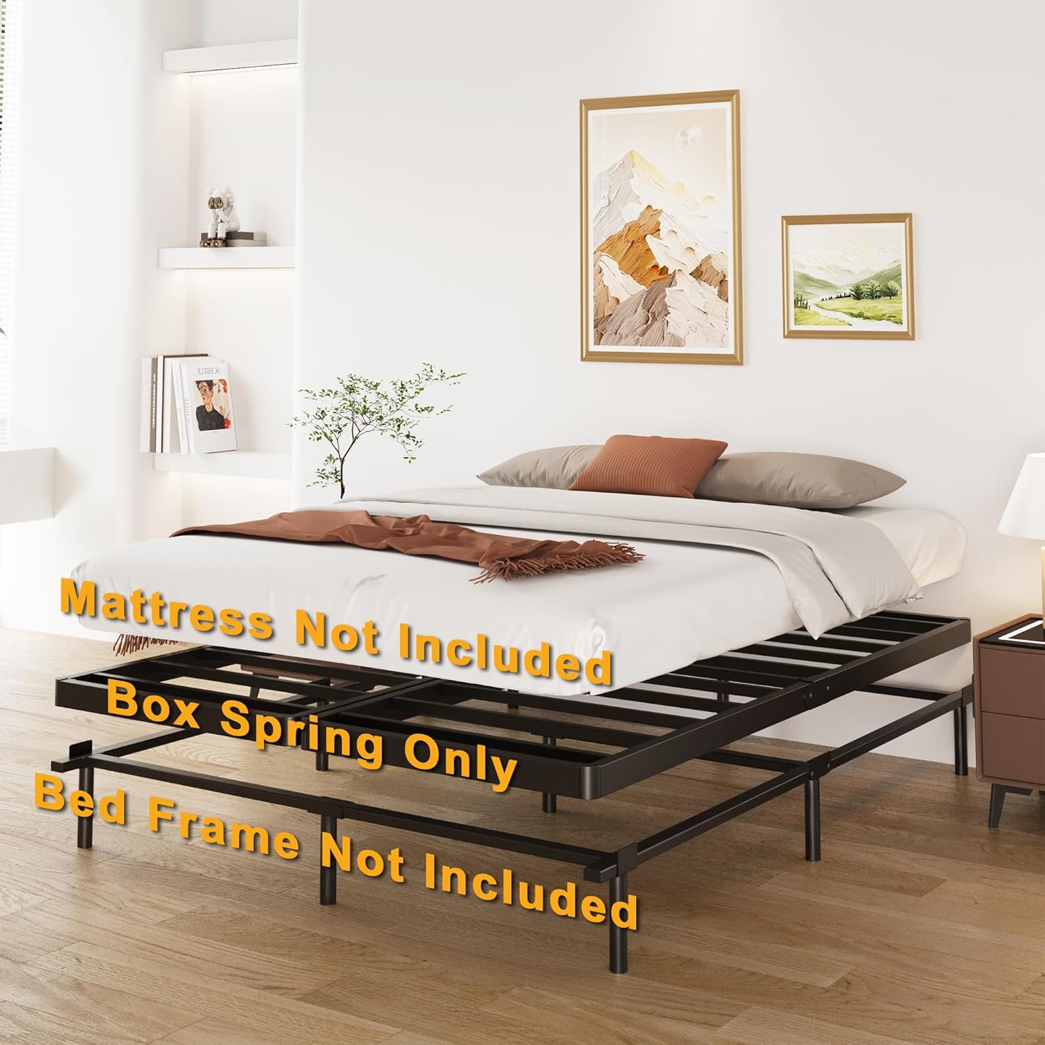 2 Inch Split Cal King Box Spring Low Profile, Heavy Duty Metal Bunkie Board California King, Easy Assembly, Noise Free - Image 3