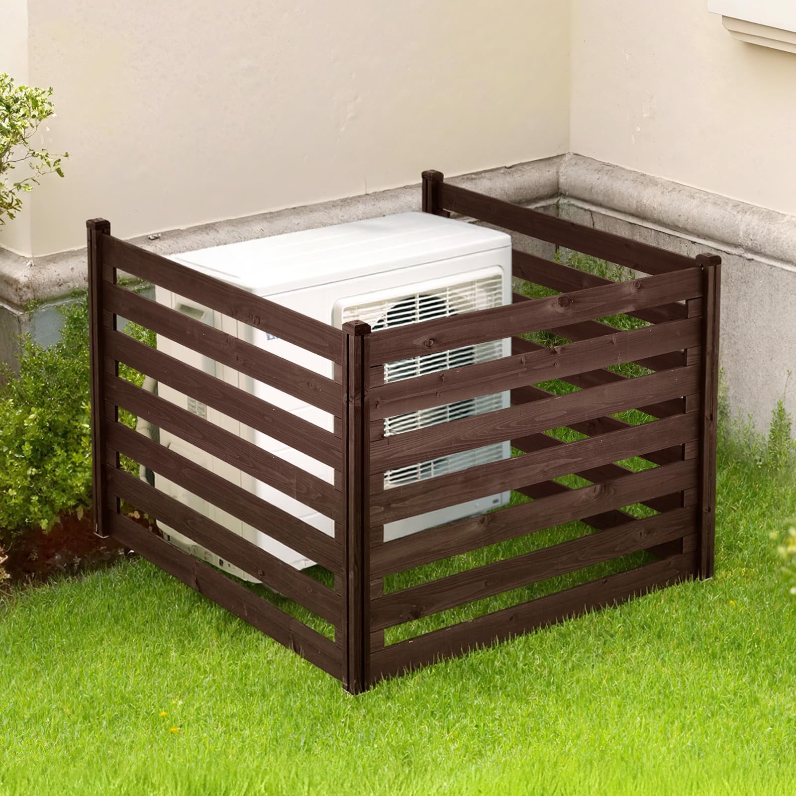 VEVOR Vallas de Madera 1230 x 945 mm, Pantalla de Privacidad Exterior con 3 Paneles, Espaciado para Ventilación, Resistente al Clima, para Jardín Mascotas, Ocultar AC Cubos de Basura Equipo de Piscina