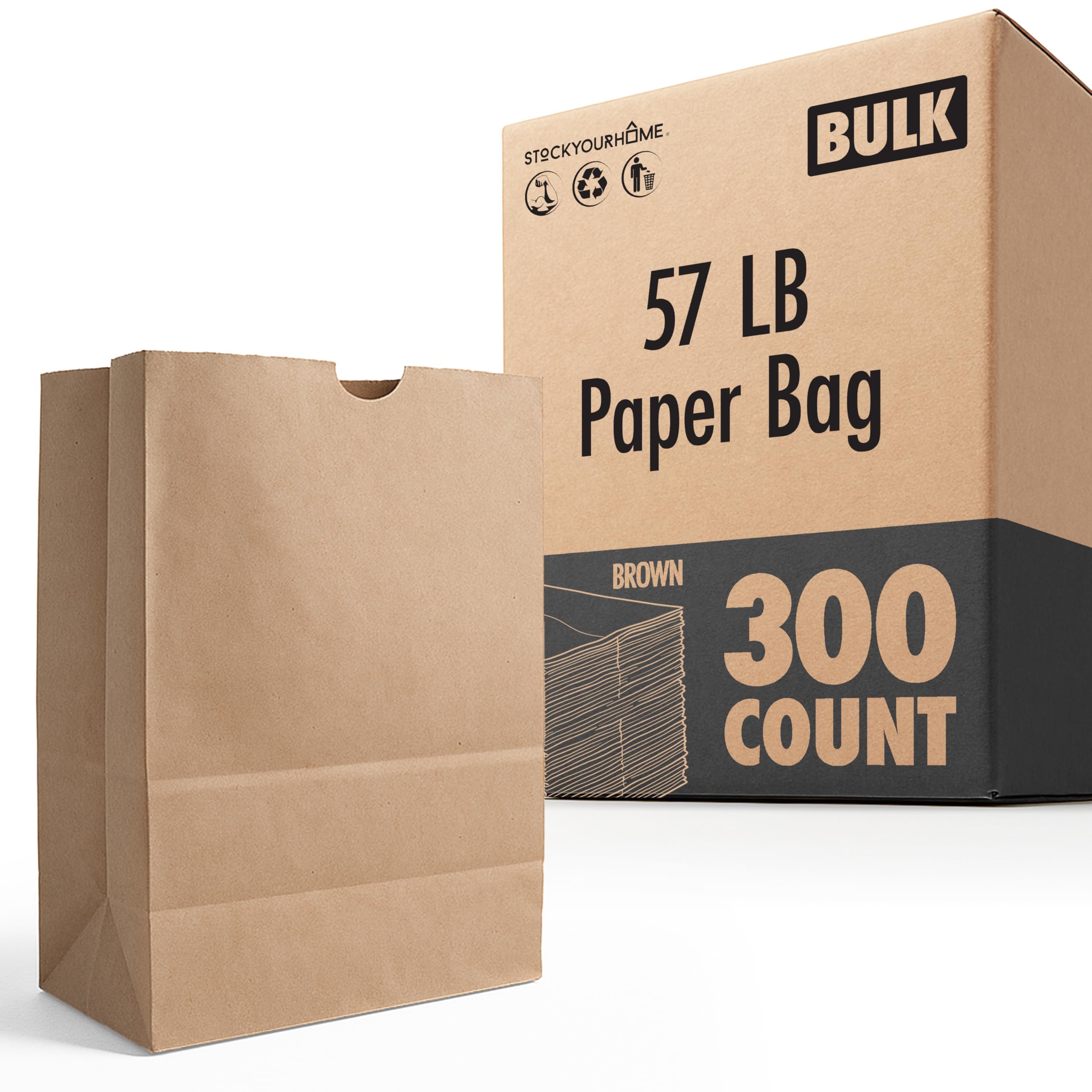 Stock Your Home 57 lb / 300 / Brown Bags
