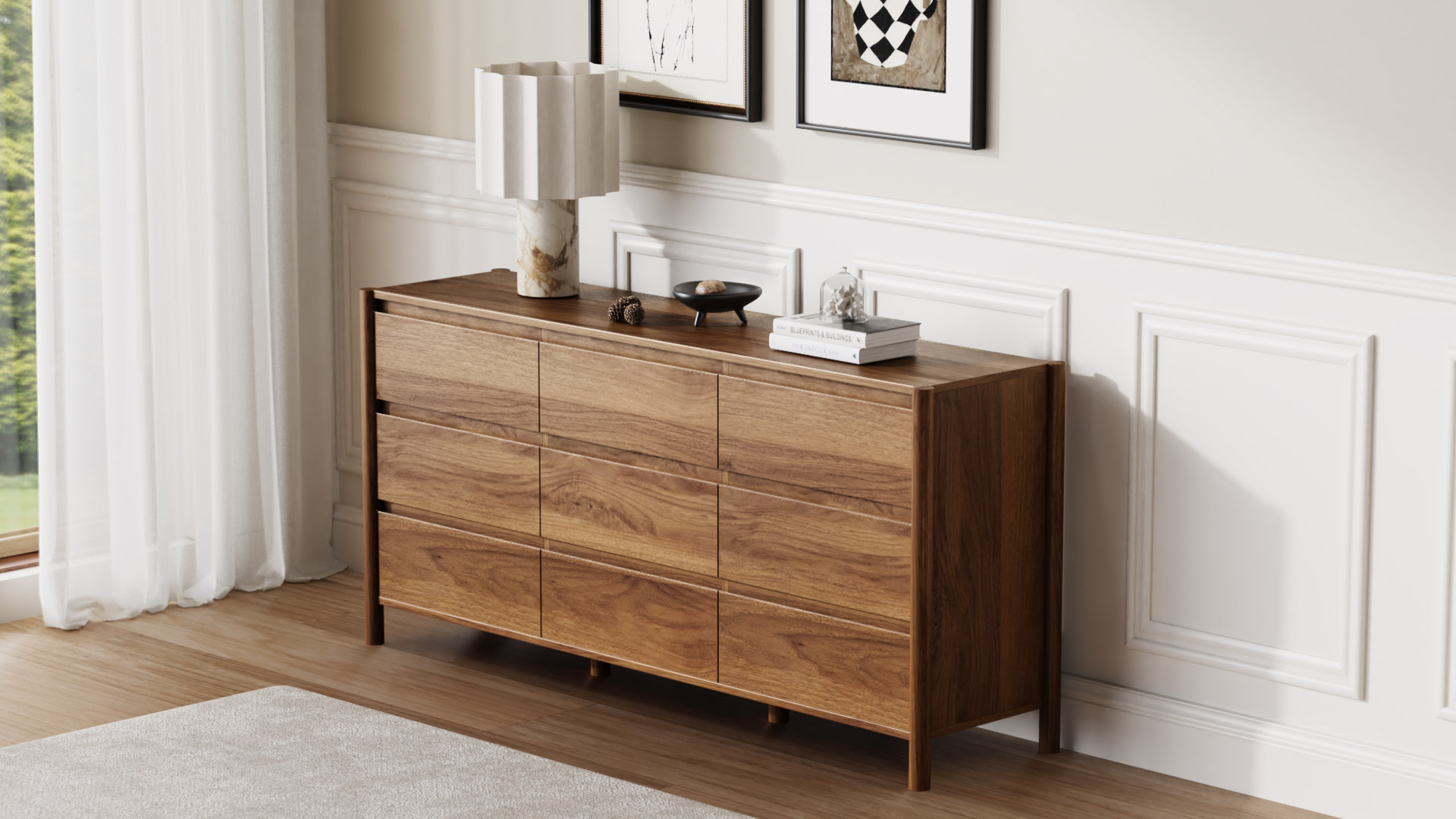 Amazon.com: HOUROM Dresser for Bedroom,Oak 5-Drawers,45