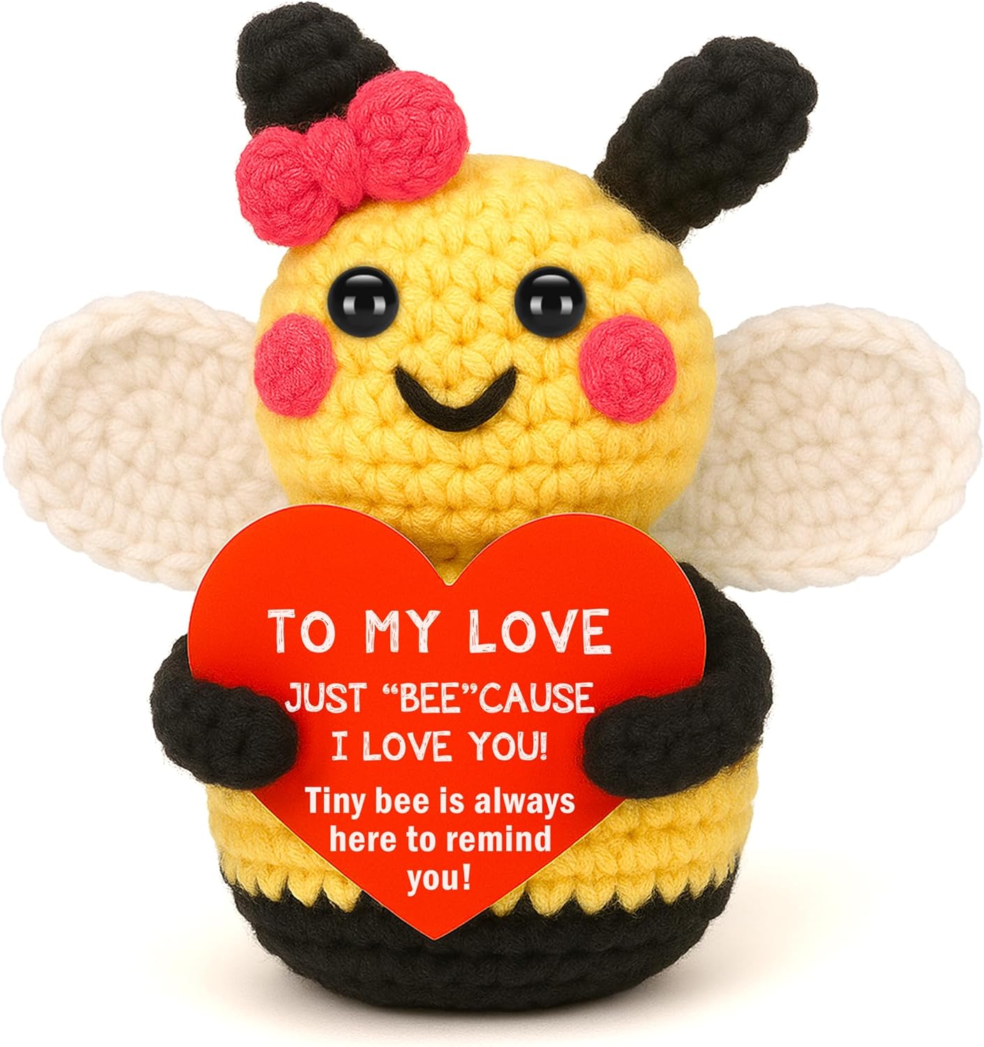To My Love - Funny Valentines for Him, Boyfriend, Husband, I Love You Gifts for Her Girlfriend Wife, Valentines Anniversary Birthday Gifts for Couples, Just Because Gift Cute Handmade Crochet Bee