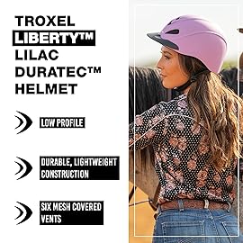Troxel Liberty Ultralight Horse Riding Helmet, Low-Profile Adjustable Design, Safety Horseback Riding Gear, Medium (7-7-1/4), Lilac Duratec
