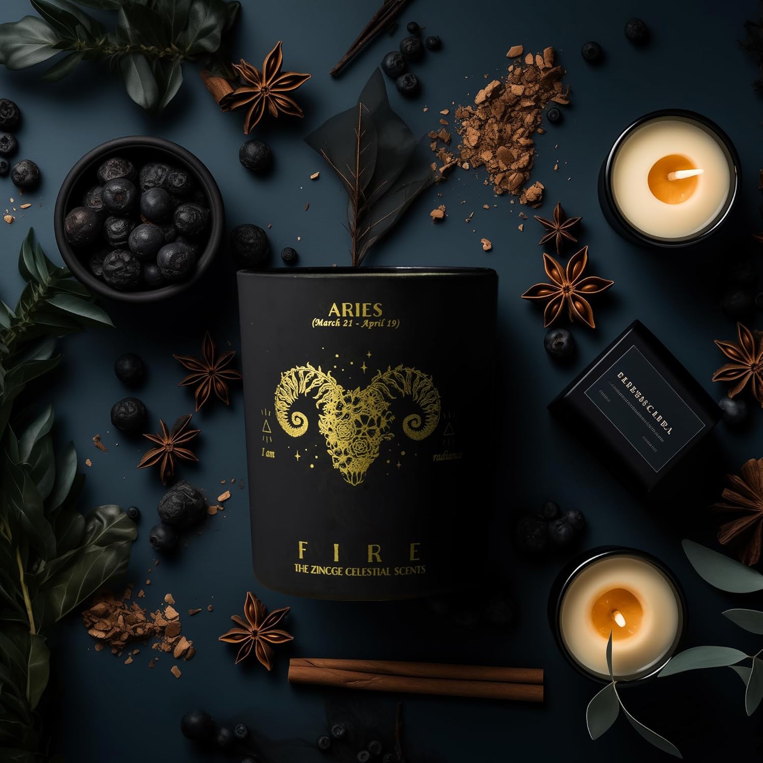 Aries Zodiac Scented Candle Gift Set for Men and Women – Rose Aroma Crystal Candle with Bracelet & Earrings, Astrology Gift Box, Birthday & Holiday Gifts