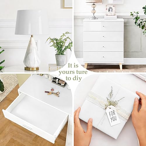 Miniatura 3 de TANONE Papel tapiz de contacto blanco brillante de 35.4 x 118 pulgadas, papel tapiz de vinilo autoadhesivo con purpurina iridiscente extraíble