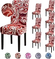 Vista 48 de Juego de 6 fundas elásticas para sillas de comedor, extraíbles y lavables, para sillas de comedor, hotel, ceremonia