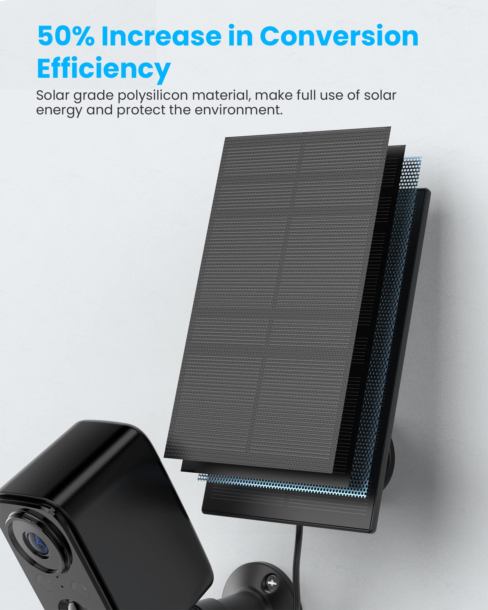 FOAOOD Telecamera Wi-Fi Esterno Batteria Senza Fili,Videocamera Sorveglianza Solare con Visione Notturna Colori,Rilevamento Umano PIR,Conversazione a 2 Vie,Impermeabile IP66-Nera