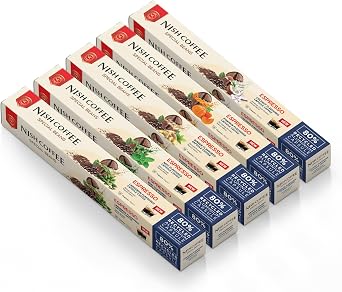 Nish Coffee Aromalı Kapsül Kahve 5'li Set (Kakule Nane Zencefil Bal Kabağı Hindistan Cevizi) - 50 Adet