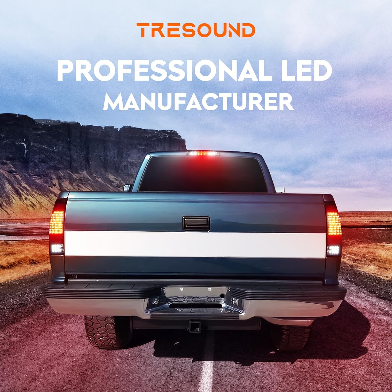 Tail Light + 3rd Third Brake Cargo Lamp for Ford F250 F350 F450 F550 Super Duty 1999-2007, High Mount Stop Light Rear LED Taillight Assembly