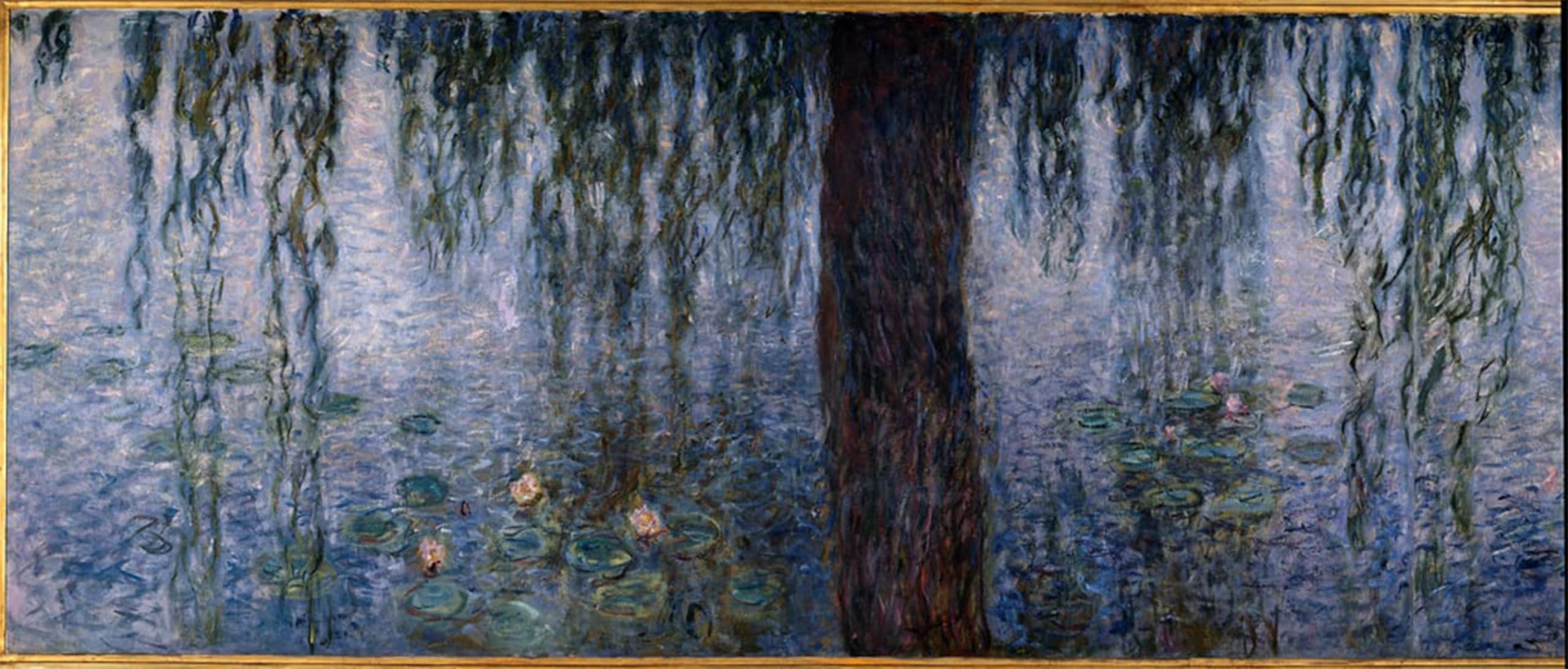 SERENDIPITP Retro Picture Poster Wall Art Pictures Painting Les Nympheas in the Morning Clear with Willows by Claude Monet Wall Art Canvas Print for Wall Decor 60x90cm