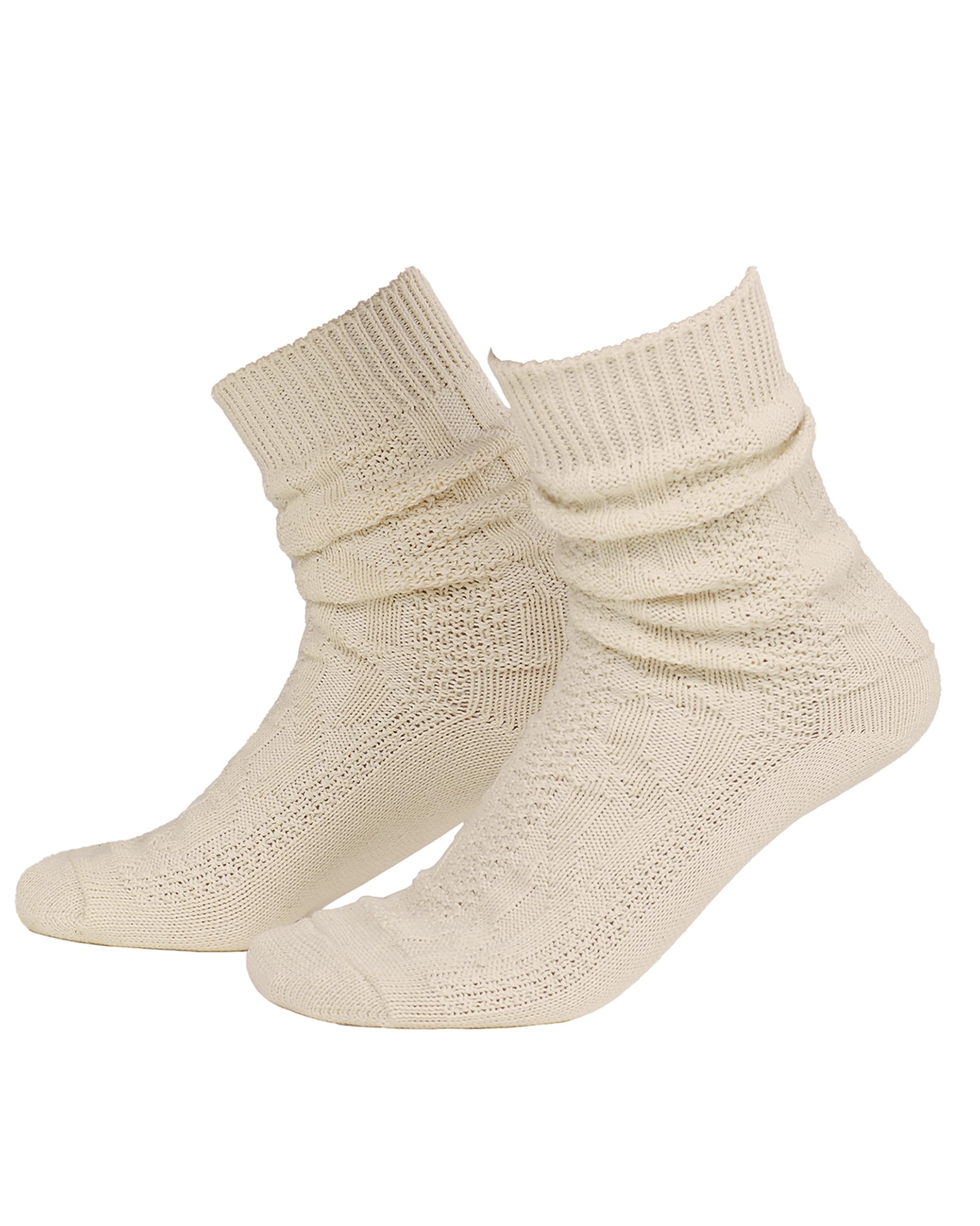 Adisno Men's Beige Oktoberfest Socks,Lederhosen Socks ,Bavarian Socks,Klassik Zopfmuster (,9-11)