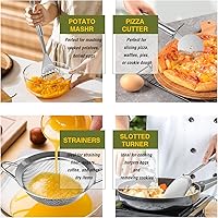 Vista 5 de Stainless Steel Kitchen Utensil Set- Fungun 28 Pcs Cooking Nonstick Cookware Set with Spatula - Best Gadgets Tools Kitchen Accessories