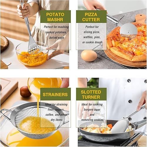 Miniatura 5 de Stainless Steel Kitchen Utensil Set- Fungun 28 Pcs Cooking Nonstick Cookware Set with Spatula - Best Gadgets Tools Kitchen Accessories