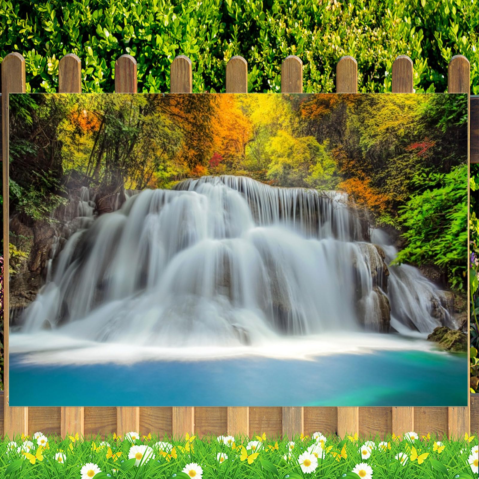 Cartoon Waterfall And Water Cascade, Nature Landscape Of Falling Water From Mountain, Isolated - View #6