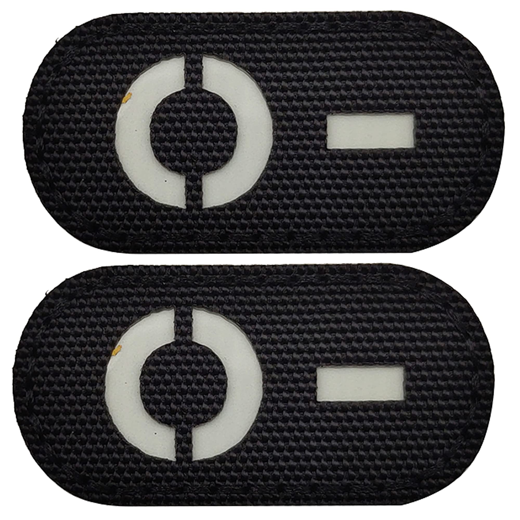 ODSPODSP Glow Dark Blood Type O- Negative NEG Tactical Morale Patches Appliques, Hook and Loop Fastener Backing Emblem Military Badges for Outdoors