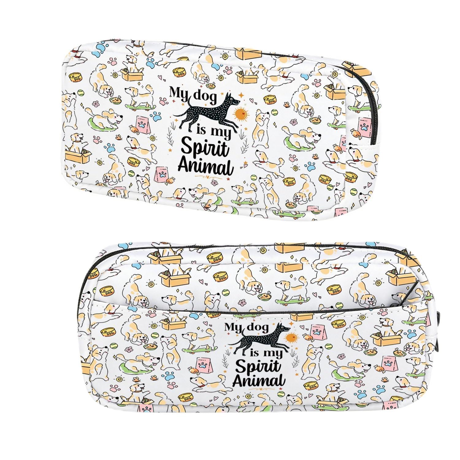 BNQL Dog Pencil Case with Zipper Puppy Gift My Dog is My Spirit Animal Gift Dogs Gifts Dogs Owners Gifts Animals Pencil Box
