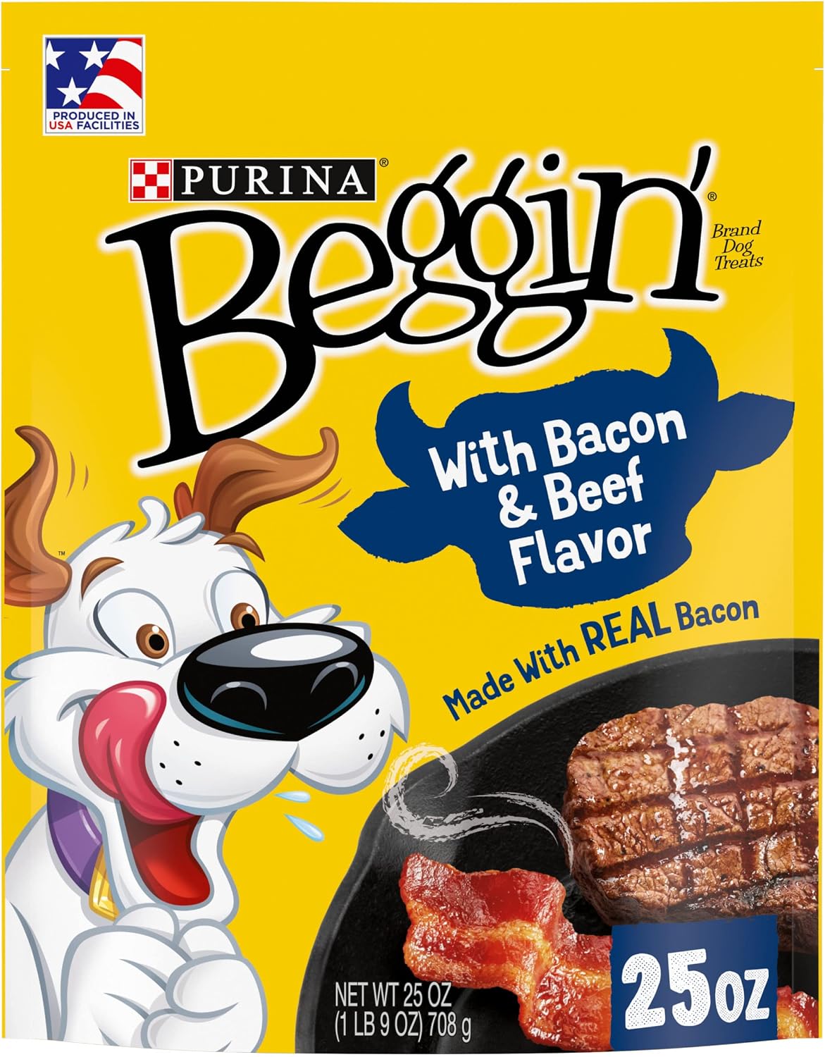 Purina Beggin' Strips With Real Meat Dog Treats With Bacon and Beef Flavors - (4) 25 oz. Pouches