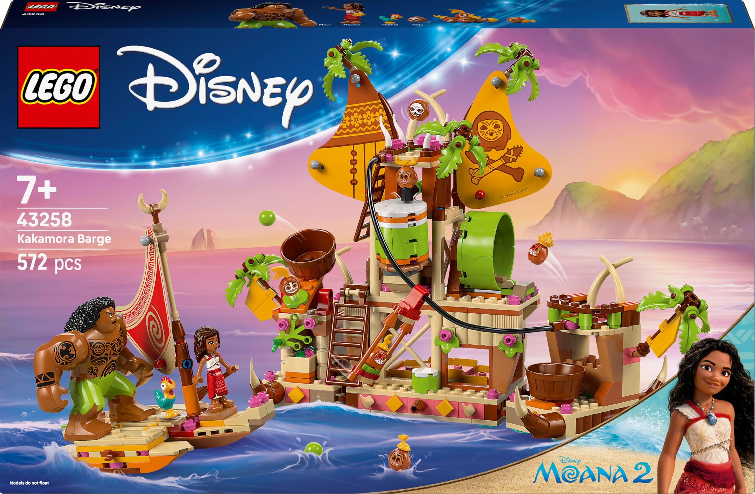 LEGO Disney Barka Kakamorów 43258 | Łódź z filmu, zestaw z postaciami, prezent dla fana Disneya 7+, 572 elementy