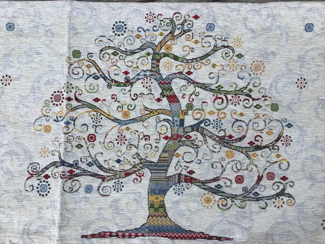 CATTANI TESSUTI Chemin de Table Tissu Jacquard Chenille carré 90 x 90 cm Rectangulaire 40 x 130 cm Art.Arbre de Vie (Rectangulaire 40 x 130 cm)