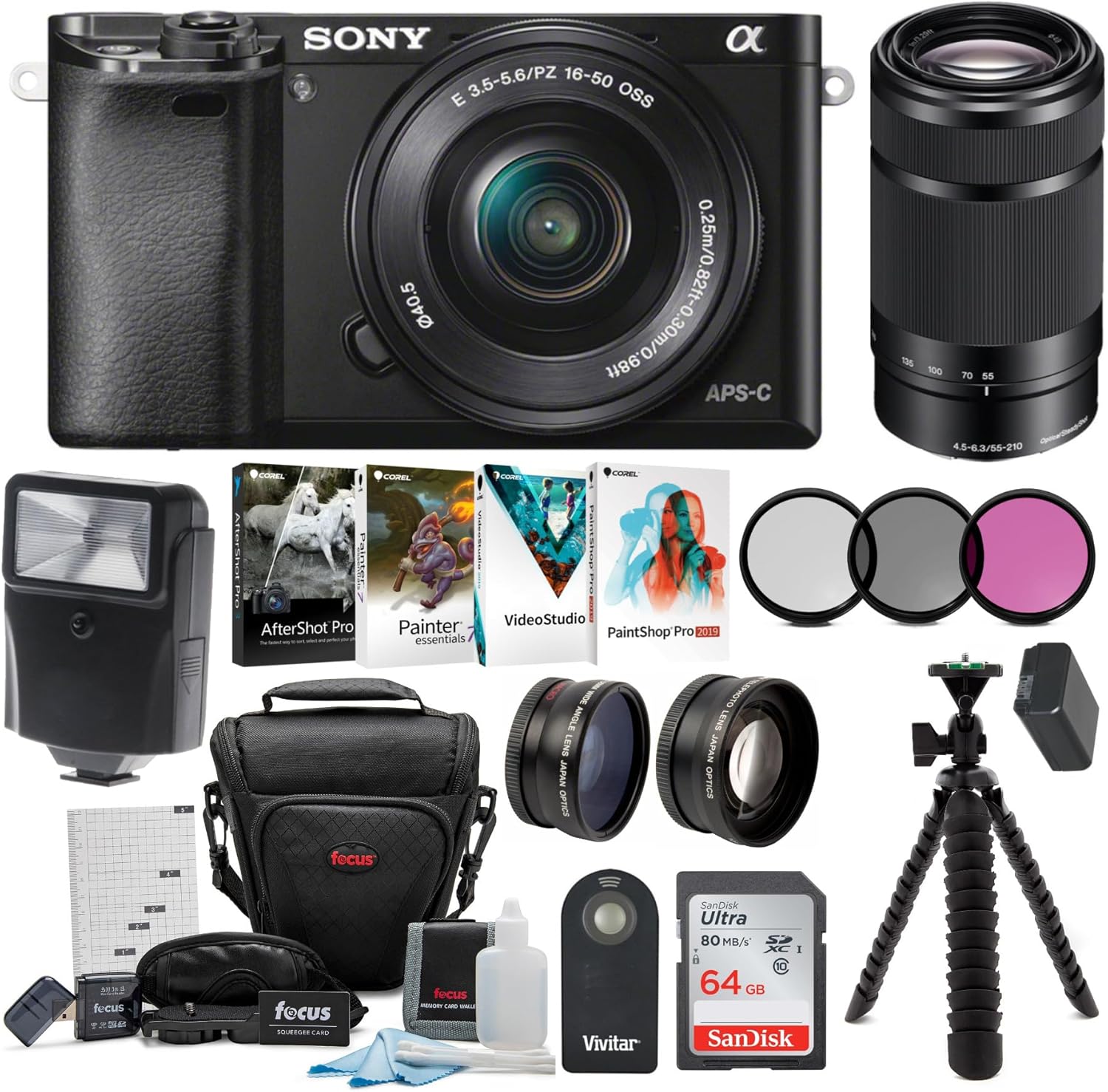 SONY α6000 Power Zoom Lens Kit black Sony Alpha a6000 Mirrorless Digital Camera with 16-50mm Plus 55