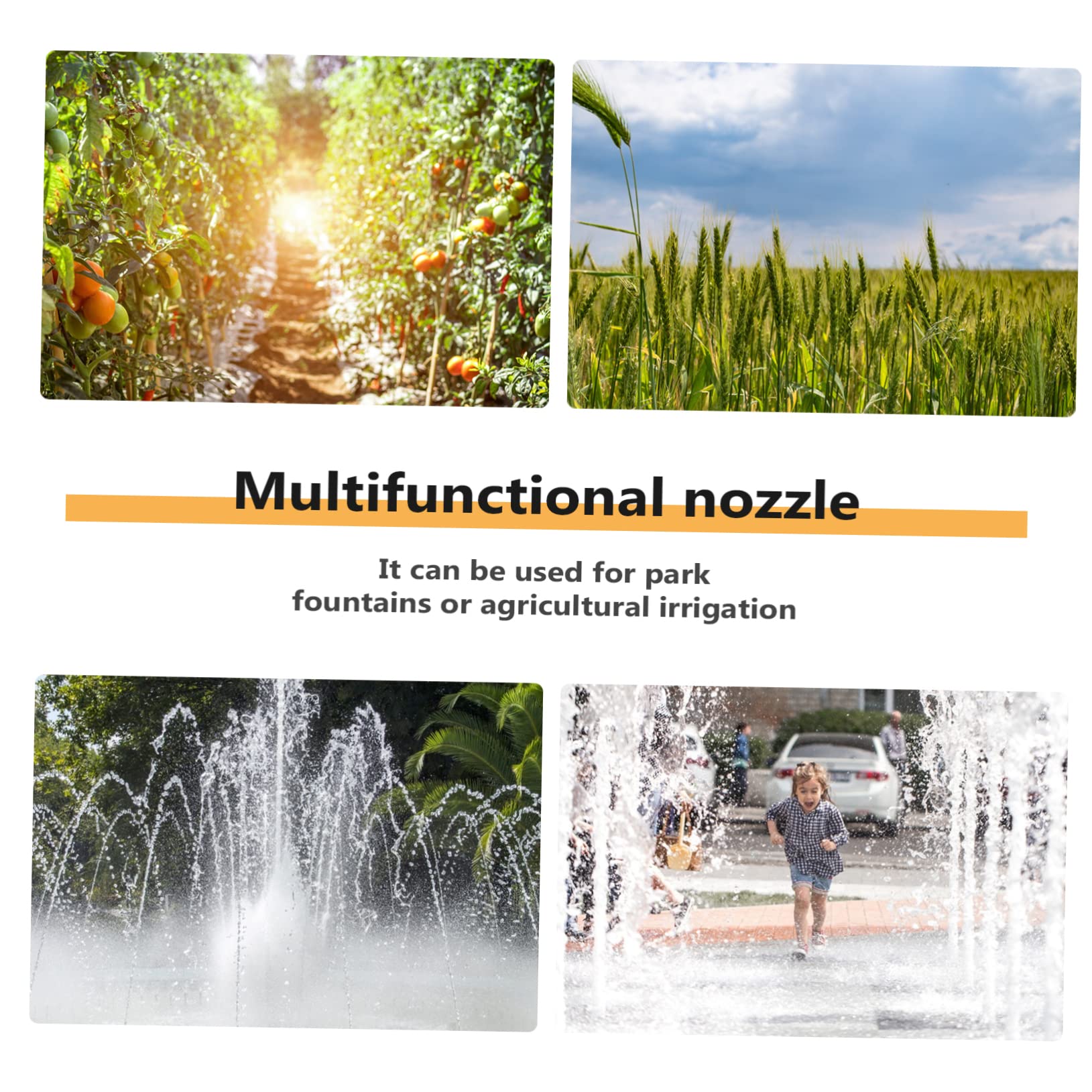 CIYODO Copper Nozzle 1/2'' 3/4'' Garden Sprinkler Nozzle Fan Shaped Fountain Sprinkler Head Easy Install