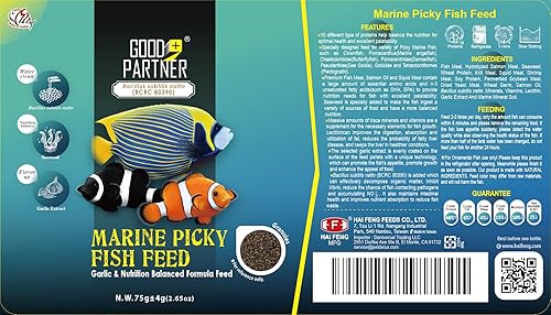 Miniatura 8 de GOOD PARTNER Purify Series para alimentos para peces marinos, pellets de hundimiento de peces de agua salada, adecuados para peces payaso, todos los