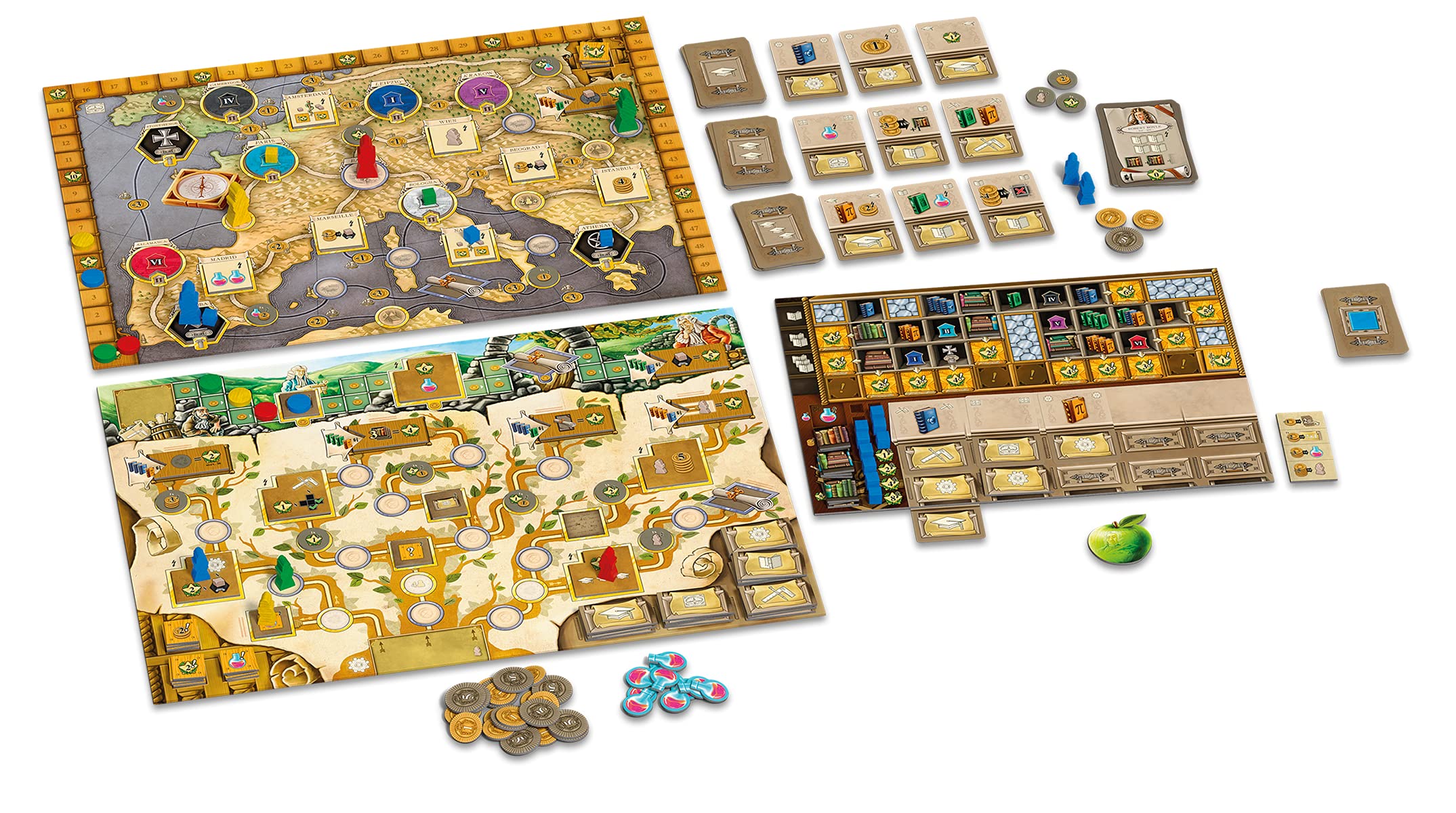 Asmodee | Cranio Creations | Newton inkl. Erweiterung Große Entdeckungen | Grundspiel + Erweiterung | Kennerspiel | Brettspiel | 2-4 Spieler | Ab 12+ Jahren | 45+ Minuten | Deutsch