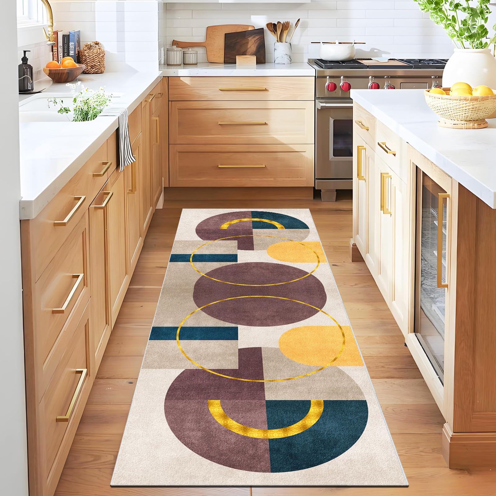 Qemgrste XX-00700 Non Slip Runner Rugs For Hallway 40 X 120 Cm Washable Kitchen Runner Rug Carpet Runner, Hall Runner Carpet Narrow Rug, Heavy Duty Runner Mat, Hallway Runner Rug Kitchen Mats, Entrance Rug Runner