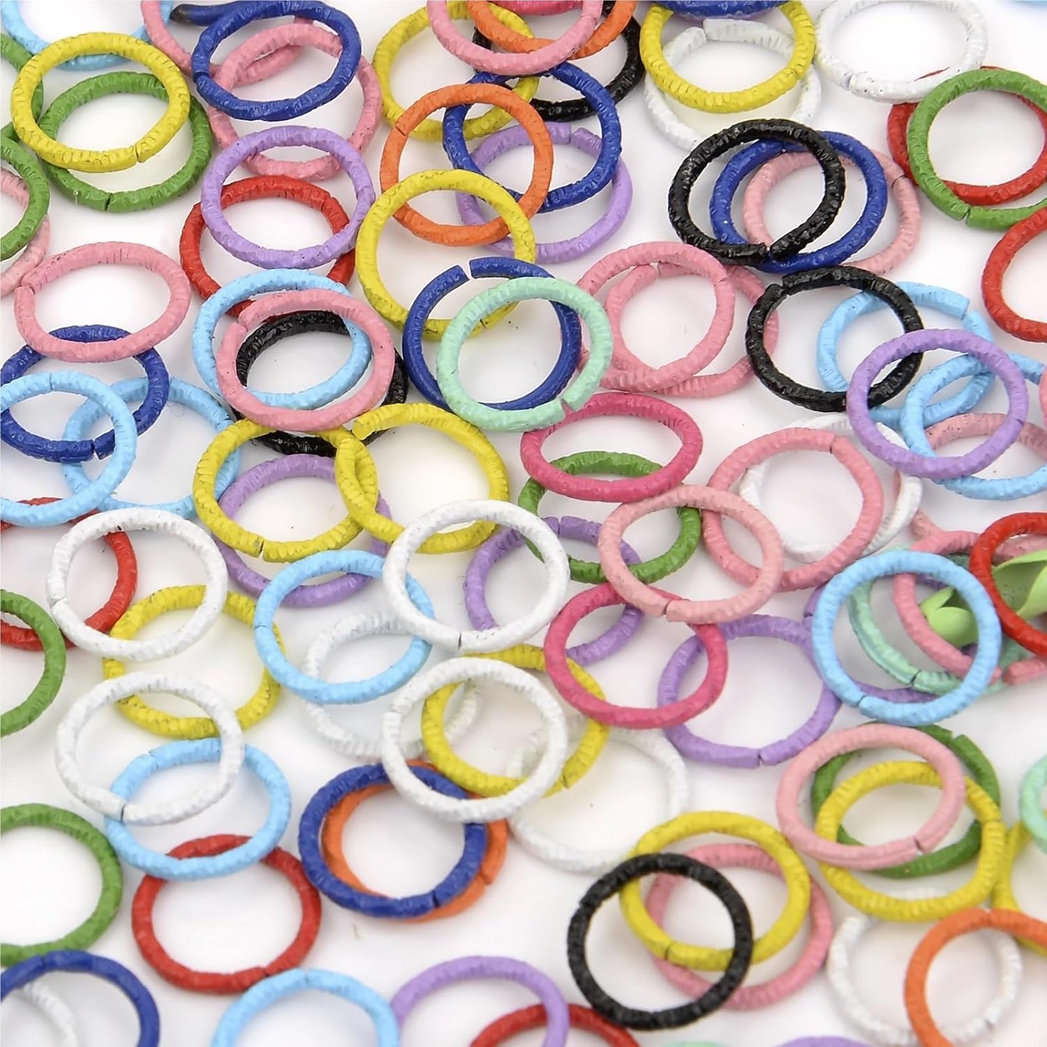 Jump Rings for Jewelry Making 1000Pcs 10mm Unsmoothly Round Alloy Open Single Loops Jump Rings Lobster Connector for DIY Jewelry Making Findings Accessories for Keychain, Necklace(Rose Red)